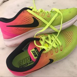 Nike Running Neon Pink and Yellow size 7.5